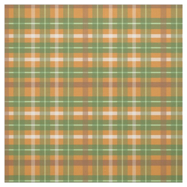 Green and Orange Fall Plaid Fabric (Swatch)
