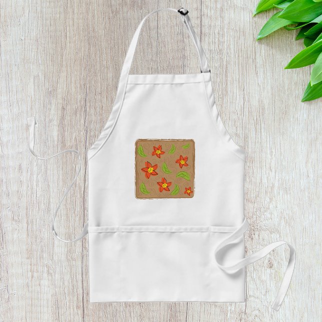 Green And Orange Flowers Standard Apron (Creator Uploaded)