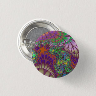 Green and Orange Melt 3 Cm Round Badge