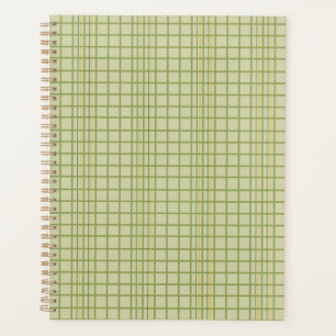 green and orange plaid traditional design planner