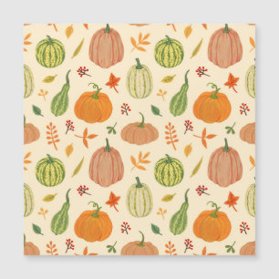 Green and orange pumpkins, seamless pattern.