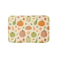 Green and orange pumpkins, seamless pattern.