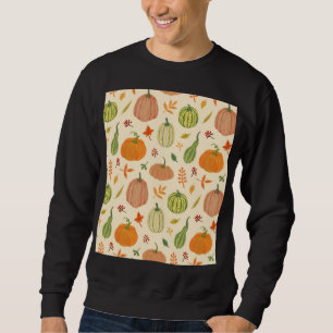 Green and orange pumpkins, seamless pattern. sweatshirt