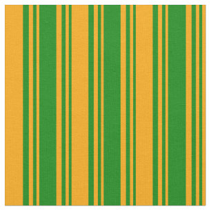 Green and Orange Stripes Pattern Fabric