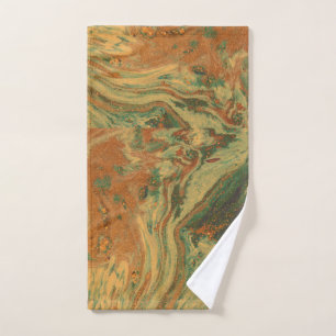 Green and orange swirls Hand Towel