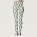 Green and Pale Yellow Chequerboard Leggings<br><div class="desc">Green and Pale Yellow Chequerboard</div>