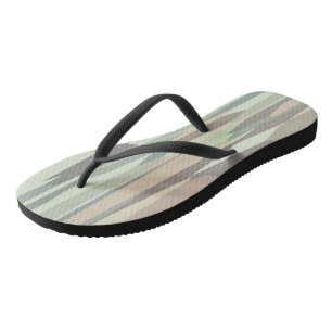 green and peach Abstract Stripes Jandals