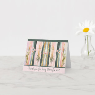 Green and Peach Watercolor Floral Brushstrokes Card