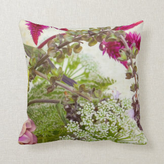 Green and Pink Botanical Pillow