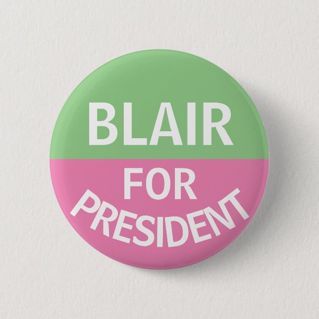 Green and Pink Campaign Button (Front)