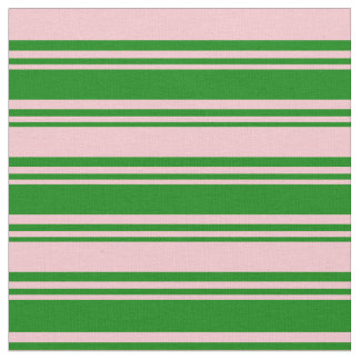 Green and Pink Coloured Striped Pattern Fabric
