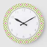 Green and Pink Diamond Ikat Pattern