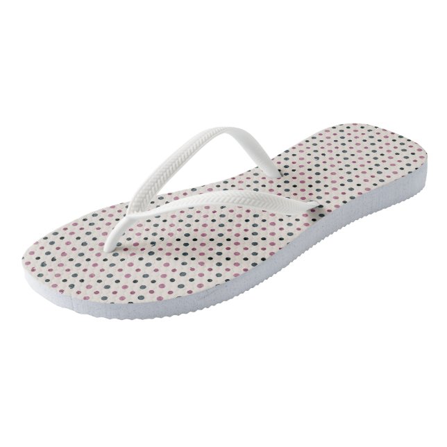Green and Pink Dots Jandals (Angled)