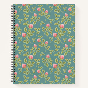 Green and Pink Floral Notebook