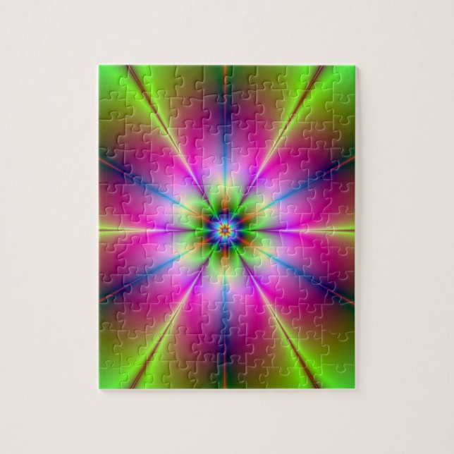 Green and Pink Flower Puzzle (Vertical)