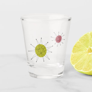Green and Pink Franciscan Starburst Mid-Century Shot Glass