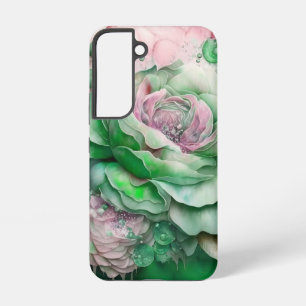 Green and Pink Giant Roses Samsung Galaxy Case