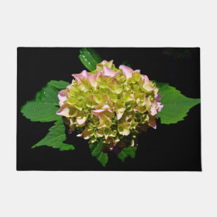 Green and Pink Hydrangea  Doormat