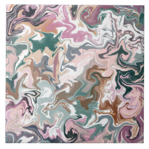 Green and pink liquid acrylic tile