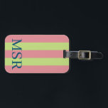 Green and Pink Luggage Tag<br><div class="desc">Green and pin stripes look great everywhere.</div>