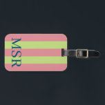 Green and Pink Luggage Tag<br><div class="desc">Green and pin stripes look great everywhere.</div>