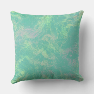 green and pink Marble abstract Cushion