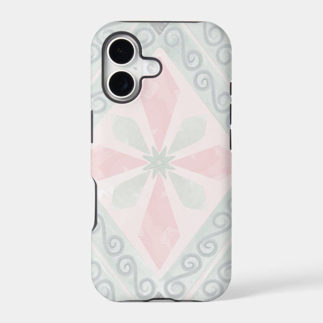 Green and pink pastel diamond pattern (Back)