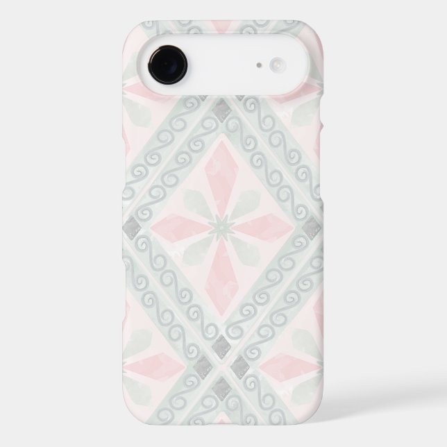 Green and pink pastel diamond pattern (Back)
