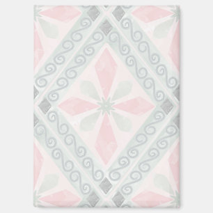Green and pink pastel diamond pattern magnet