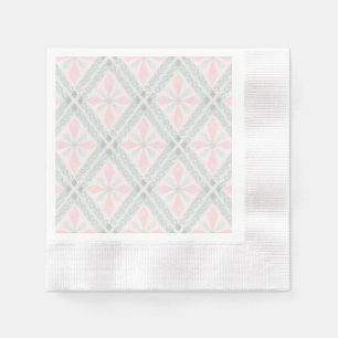 Green and pink pastel diamond pattern napkin