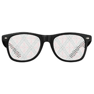 Green and pink pastel diamond pattern retro sunglasses