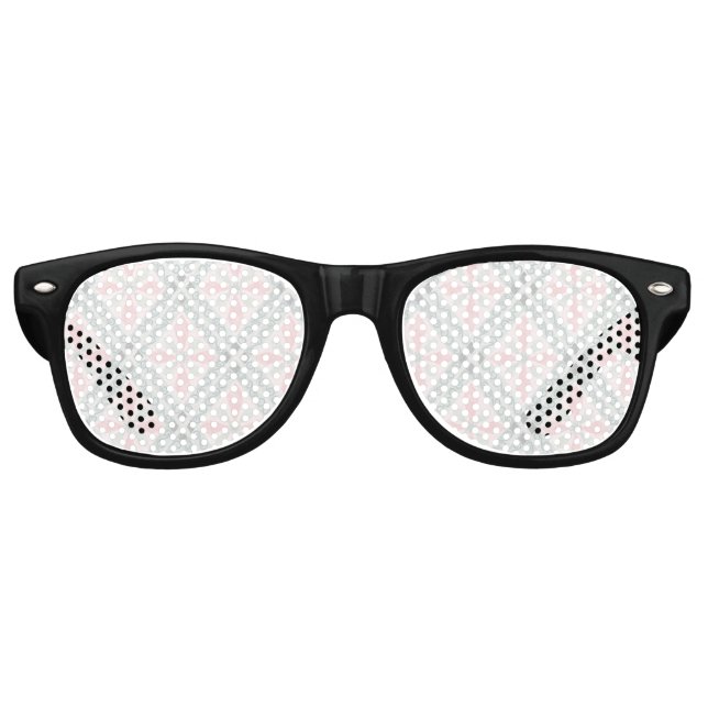 Green and pink pastel diamond pattern retro sunglasses (Front)