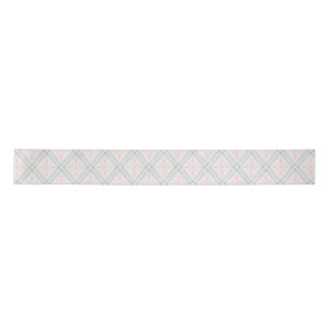 Green and pink pastel diamond pattern satin ribbon
