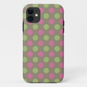 Green and pink polka dot pattern iphone 5 case