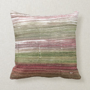 Green and pink stripes art cushion