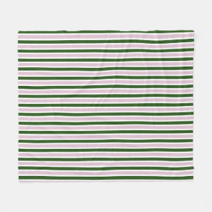 Green and Pink Stripes Fleece Blanket