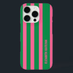 Green and Pink  Stripes Pattern Personalised  iPhone 16 Pro Case<br><div class="desc">Add a stylish touch to your phone with this green and pink stripes pattern personalised iPhone 16 Pro case. Featuring a chic striped design, it offers a perfect blend of elegance and modern flair. Customise it with your name or initials for a unique look, making it a great accessory or...</div>