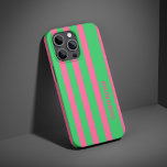 Green and Pink  Stripes Pattern Personalised  iPhone 16 Pro Case<br><div class="desc">Add a stylish touch to your phone with this green and pink stripes pattern personalised iPhone 16 Pro case. Featuring a chic striped design, it offers a perfect blend of elegance and modern flair. Customise it with your name or initials for a unique look, making it a great accessory or...</div>