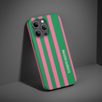 Green and Pink Stripes Pattern Personalised