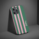 Green and Pink  Stripes Pattern Personalised  iPhone 16 Pro Case<br><div class="desc">Add a stylish touch to your phone with this green and pink stripes pattern personalised iPhone 16 Pro case. Featuring a chic striped design, it offers a perfect blend of elegance and modern flair. Customise it with your name or initials for a unique look, making it a great accessory or...</div>
