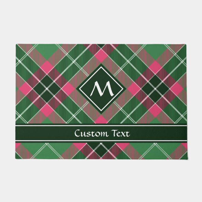 Green and Pink Tartan Doormat (Front)