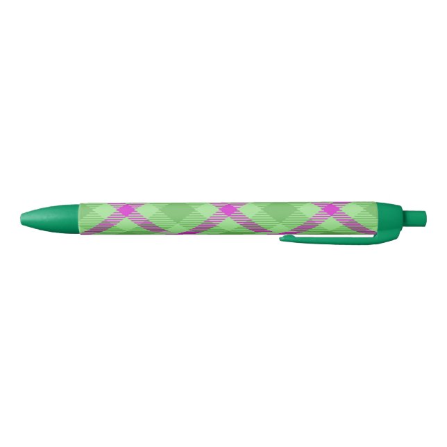 Green And Pink Tartan Pen (Bottom)