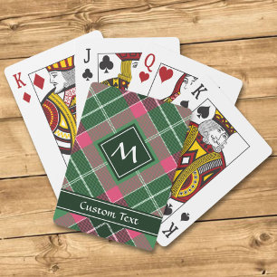 Green and Pink Tartan Playing Cards
