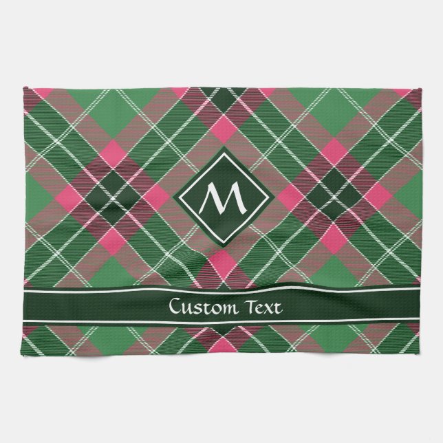 Green and Pink Tartan Tea Towel (Horizontal)