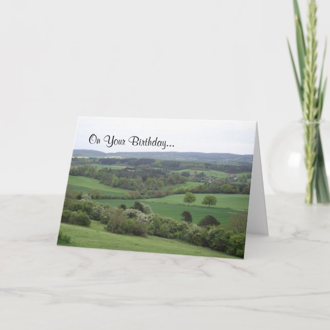 Green and Pleasant Land Birthday Card (Front)
