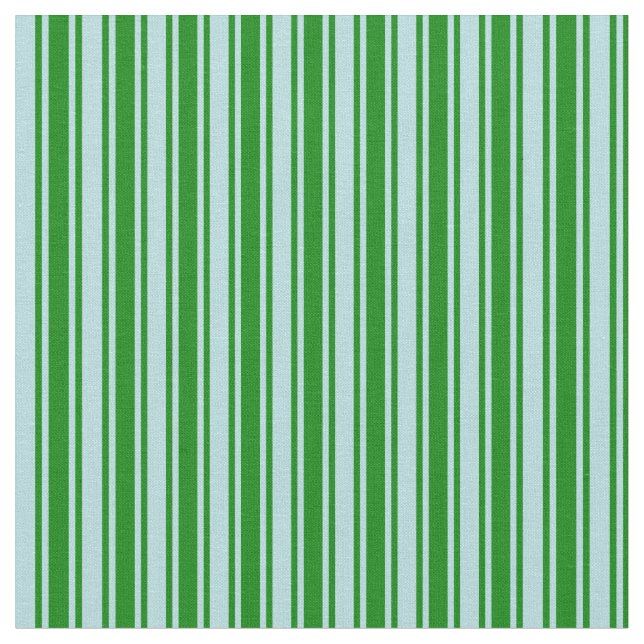 Green and Powder Blue Coloured Stripes Pattern Fabric (Close Up)