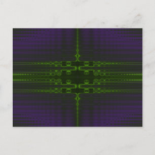 Green and Purple Abstract Design Postcard