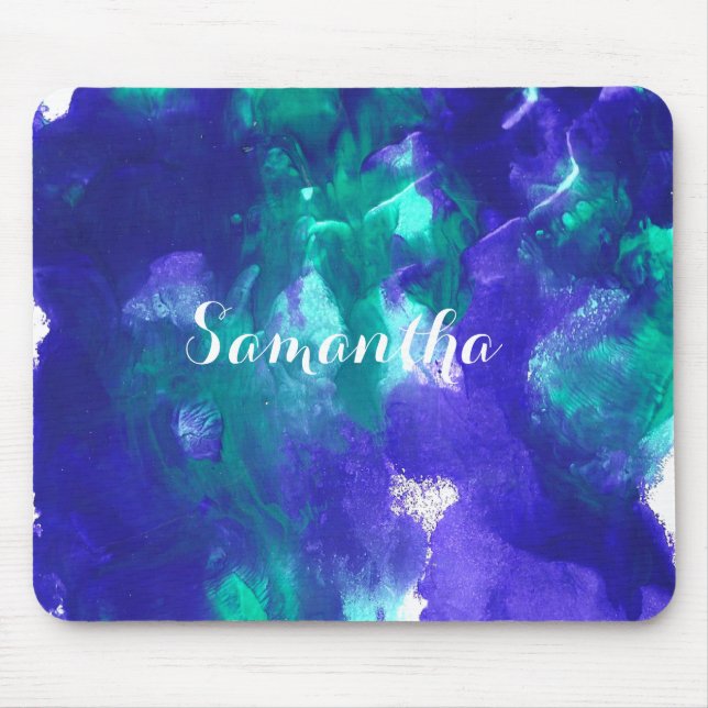 Green And Purple Art Mouse Pad (Front)