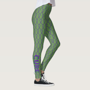 Green and Purple Awareness Ribbon Custom Leggings