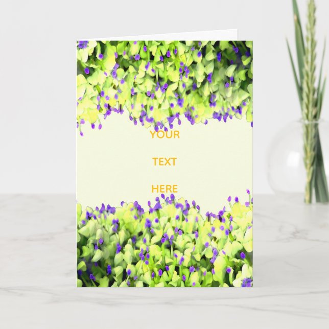 green and purple blooms card (Front)